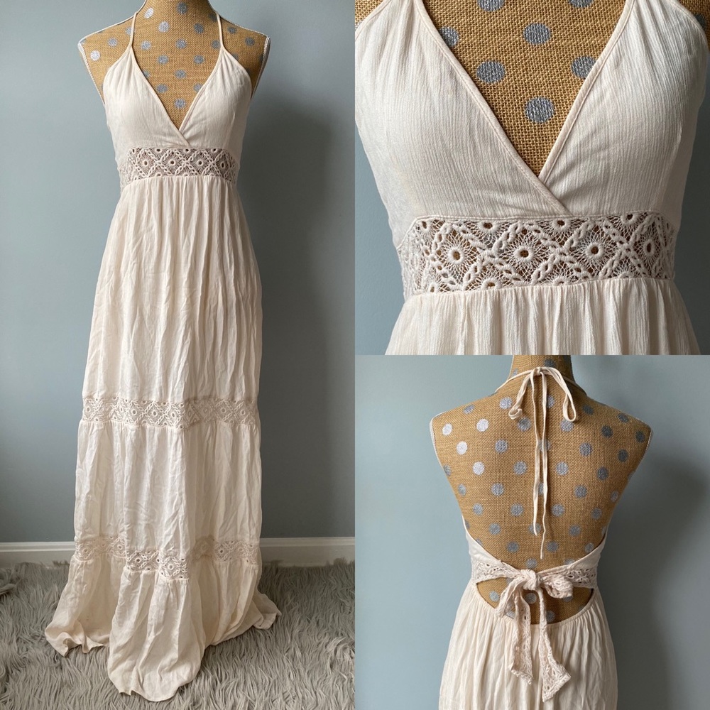 F21 Crochet Maxi Dress